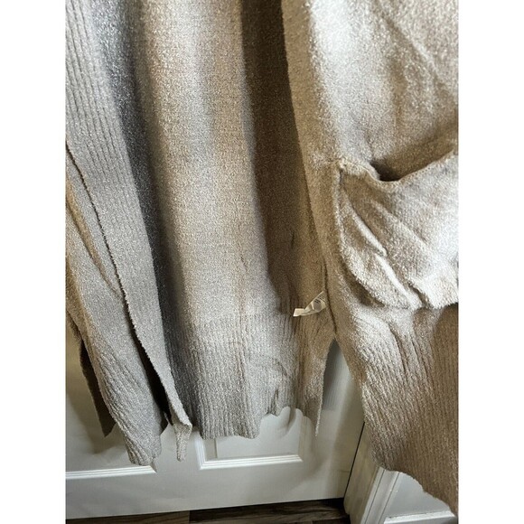 Modern Soul Cozy Knit Open Front Cardigan Pockets TAN Size Large NWOT - Picture 6 of 12